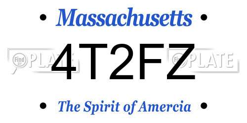 4T2FZ Massachusetts License Plate
