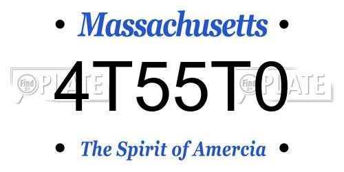4T55T0 Massachusetts License Plate