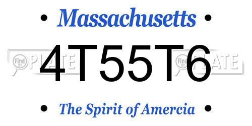 4T55T6 Massachusetts License Plate