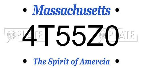 4T55Z0 Massachusetts License Plate