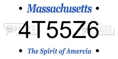 4T55Z6 Massachusetts License Plate