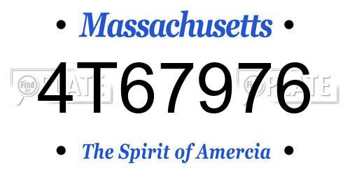 4T67976 Massachusetts License Plate