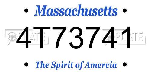 4T73741 Massachusetts License Plate