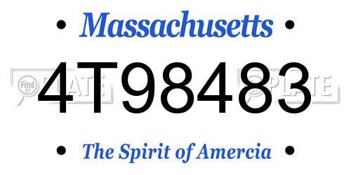4T98483 Massachusetts License Plate