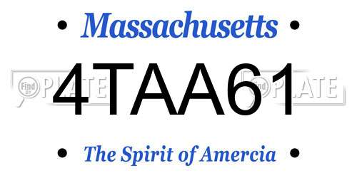 4TAA61 Massachusetts License Plate