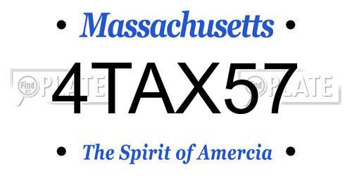 4TAX57 Massachusetts License Plate