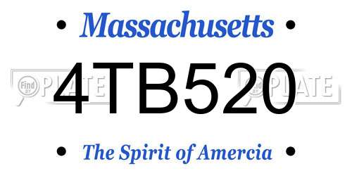 4TB520 Massachusetts License Plate