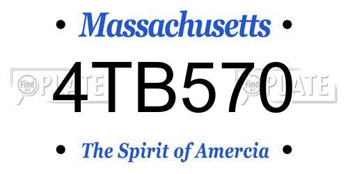 4TB570 Massachusetts License Plate