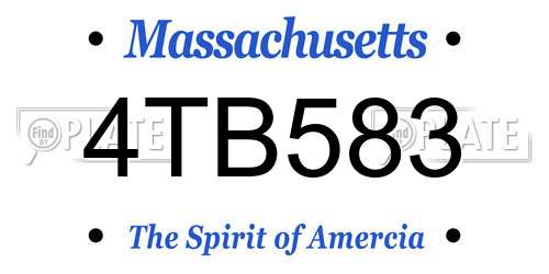 4TB583 Massachusetts License Plate