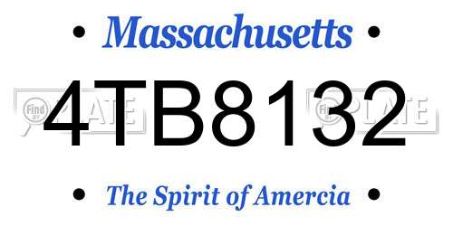 4TB8132 Massachusetts License Plate