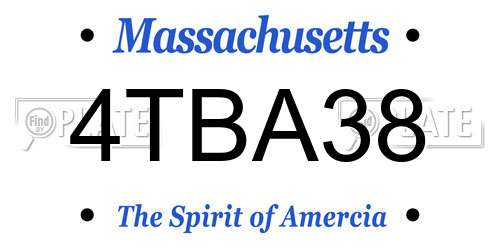 4TBA38 Massachusetts License Plate