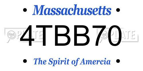 4TBB70 Massachusetts License Plate