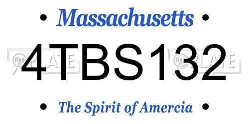 4TBS132 Massachusetts License Plate