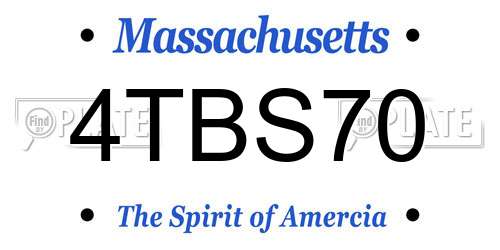4TBS70 Massachusetts License Plate