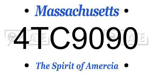 4TC9090 Massachusetts License Plate