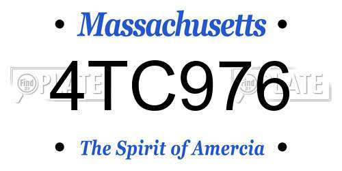 4TC976 Massachusetts License Plate