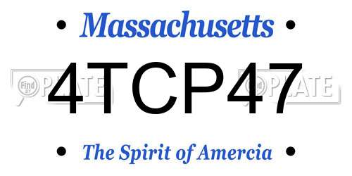 4TCP47 Massachusetts License Plate