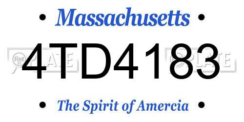 4TD4183 Massachusetts License Plate