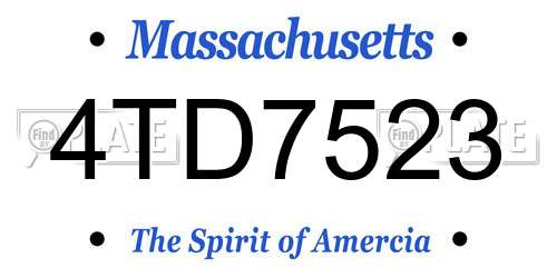 4TD7523 Massachusetts License Plate