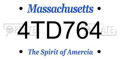 4TD764 Massachusetts License Plate
