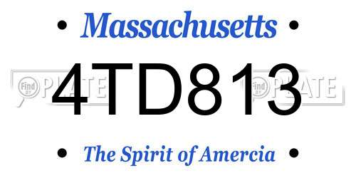 4TD813 Massachusetts License Plate