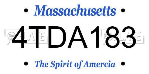 4TDA183 Massachusetts License Plate