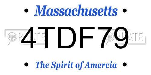 4TDF79 Massachusetts License Plate