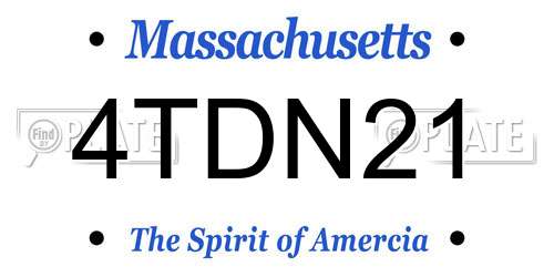 4TDN21 Massachusetts License Plate