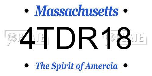 4TDR18 Massachusetts License Plate