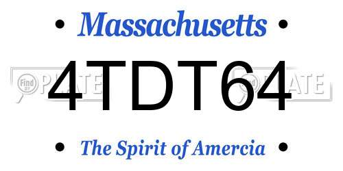 4TDT64 Massachusetts License Plate