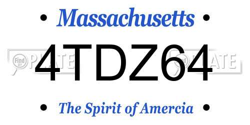 4TDZ64 Massachusetts License Plate