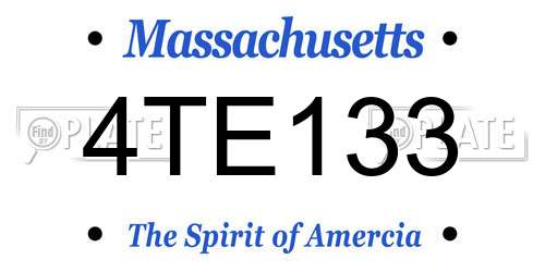 4TE133 Massachusetts License Plate