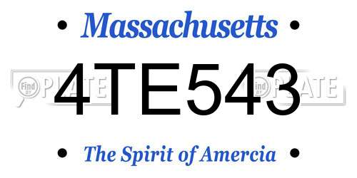 4TE543 Massachusetts License Plate