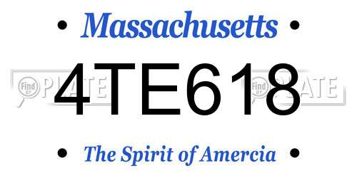 4TE618 Massachusetts License Plate