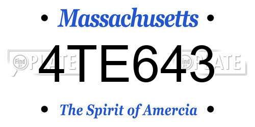 4TE643 Massachusetts License Plate