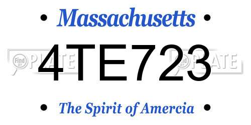4TE723 Massachusetts License Plate