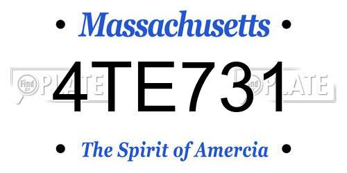 4TE731 Massachusetts License Plate
