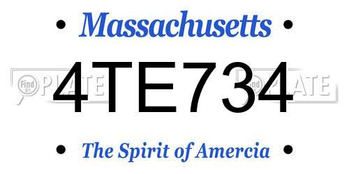4TE734 Massachusetts License Plate