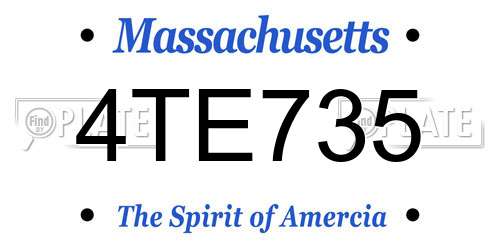 4TE735 Massachusetts License Plate