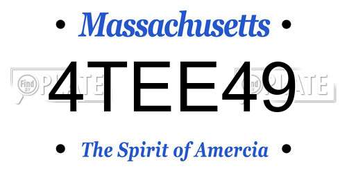 4TEE49 Massachusetts License Plate