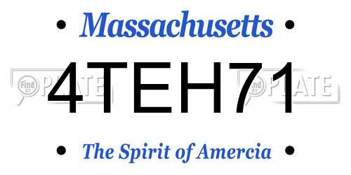 4TEH71 Massachusetts License Plate