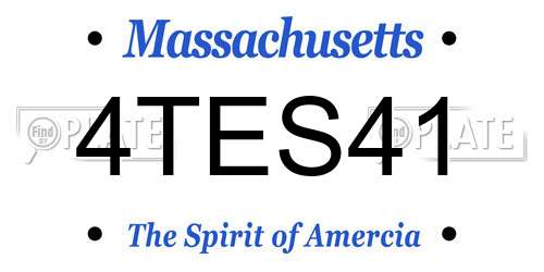 4TES41 Massachusetts License Plate