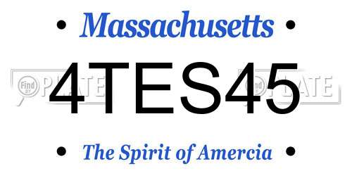 4TES45 Massachusetts License Plate