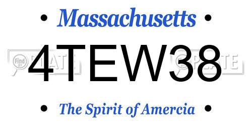 4TEW38 Massachusetts License Plate