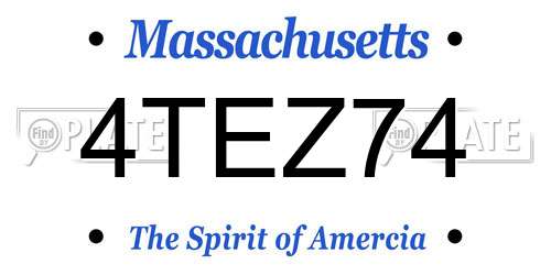 4TEZ74 Massachusetts License Plate