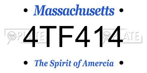 4TF414 Massachusetts License Plate