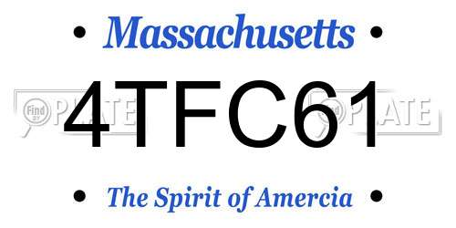 4TFC61 Massachusetts License Plate