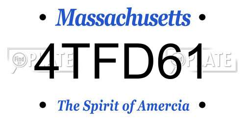 4TFD61 Massachusetts License Plate