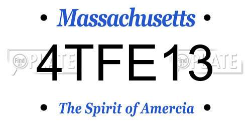 4TFE13 Massachusetts License Plate