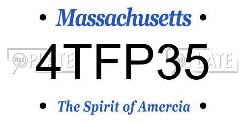 4TFP35 Massachusetts License Plate